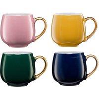 The Waterside Set Of 4 Harlem Gold Handled Mugs - Gold, Gold
