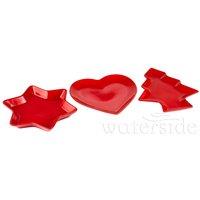 The Waterside 3 Piece Christmas Red Serving Dishes - Red, Red