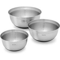 Brabantia Mixing Bowl Set - Matte Steel/Black, Grey