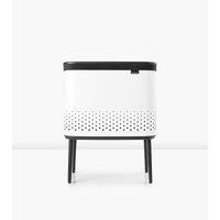 Brabantia Bo Laundry Bin 60L with Plastic Lid - White, White