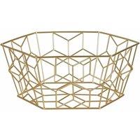 Premier Housewares Fruit Basket, Matte Gold Finish, Metal Wire, Gold