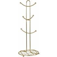 Premier Housewares 6 Mug Tree, Matte Gold, Metal Wire, Gold