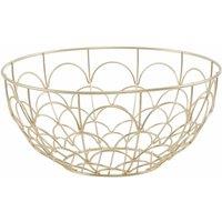 Premier Housewares Fruit Basket, Matte Gold Finish, Metal Wire, Gold