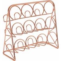 Premier Housewares Spice Rack, Copper Finish, 12 Spice Bottles, Brown