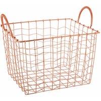 Premier Housewares Wire Basket, Copper Plated, Brown
