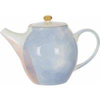 Premier Housewares Teapot, Hand Painted Porcelain, Gold Finish Rim, Multi