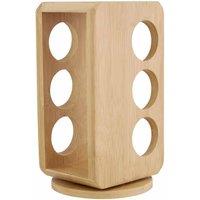 Premier Housewares Revolving Bamboo Spice Rack, Holds 6 Bottles