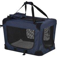 PawHut 61cm Folding Pet Carrier Bag House - Dark Blue, Blue