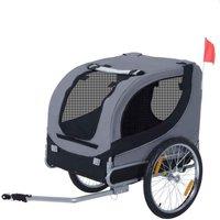 PawHut Pet Steel Bicycle Trailer/Bike Carrier - Grey & Black, Grey