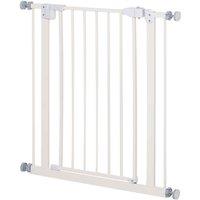 PawHut Adjustable Metal Pet Gate/Safety Barrier Black/White, White