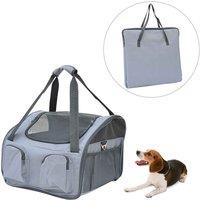 PawHut Folding Pet Carrier For Car Seat & Travel - Grey, Grey