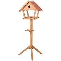 PawHut Wooden Bird Feeder Stand, Brown