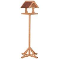 PawHut Wooden Bird Feeder w/ Cross-shaped Support Feet, Brown