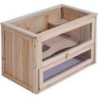 PawHut Small Wooden Hamster 2-Level Cage, Brown