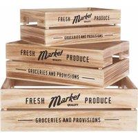 Maison Rustic Provisions Crates, Set of Three, Natural