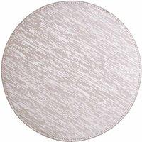 Maison Placemats, Silver Finish Faux Leather / Pearl Fringe, Set of 4, Silver