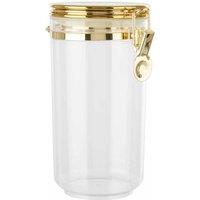 Gozo Transparent Canister, Gold Finish Lid, Large, Gold