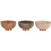 Maison Dipping Bowls, Marble / Copper Finish, Set of 3, Brown