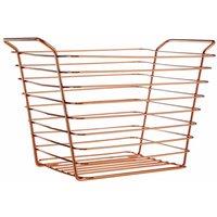 Maison Shine Wire Basket, Iron, Rose Gold, Gold