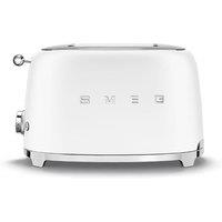 Smeg TSF01WHMUK 50s Retro Style 2 Slice Toaster - Matte White, White