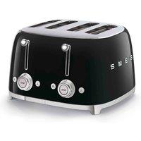 Smeg TSF03BLUK 50s Retro Style 4 Slot Toaster - Black, Black