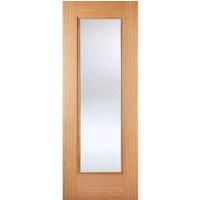 LPD Doors LPD (W) 33 inch Oak Eindhoven Glazed 1L Internal Door, Brown