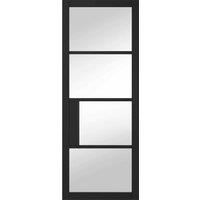 LPD Doors LPD (W) 27 inch Black Chelsea Glazed 4L Clear Internal Door