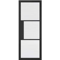 LPD Doors LPD (W) 27 inch Black Tribeca Glazed 3L Reeded Internal Door