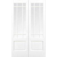 LPD Doors LPD (W) 42 inch White Downham Glazed 9L Pair Internal French Door