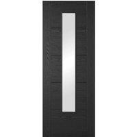 LPD Doors LPD (W) 27 inch Black Ash Laminated Vancouver Glazed 1L Internal Door, Grey