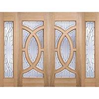 LPD Doors LPD (W) 18 inch Oak Majestic Sidelight Glazed 1L External Door, Brown