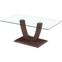 Capri Coffee Table Clear Glass Walnut, Brown