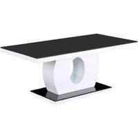 Edenhall Black Glass Coffee Table Black And White High Gloss, Black