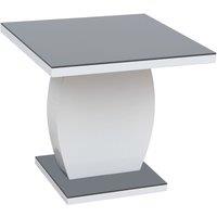 Edenhall Grey Glass Lamp Table Grey And White High Gloss