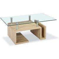 Edith Coffee Table Natural Base And Glass Top