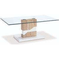 Milton Glass Coffee Table White And Natural, White