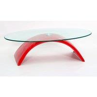 Morgan Glass And High Gloss Coffee Table Red, Red