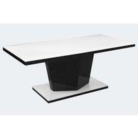 Nora Super White Glass Coffee Table White And Black, White