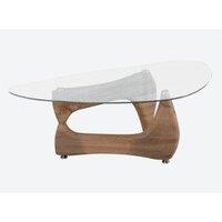 Paco Wood Effect Coffee Table With Clear Glass Top, Brown