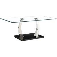 Phoenix Glass Coffee Table With Stainless Steel Base