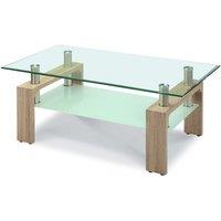 Telford Glass Top Coffee Table Natural, Brown