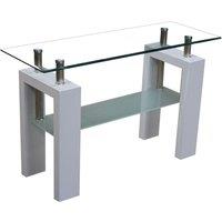 Telford Glass Top Console Table High Gloss White, White