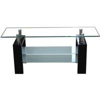 Telford Glass Top TV Unit High Gloss Black, Black