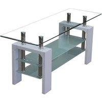Telford Glass Top TV Unit High Gloss White, White