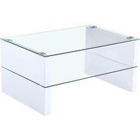 Truro Glass Coffee Table With White High Gloss Legs