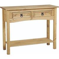 Heartlands Furniture Corona Console Table 2 Drawer with Shelf, Brown
