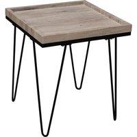 Deco Lamp Table Natural with Black Metal Legs