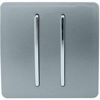 Trendi 2 Gang 2 Way, 10 Amp Light Switch - Cool Grey