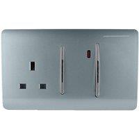 Trendi 13 Amp Cooker Switch and Socket - Cool Grey, Grey