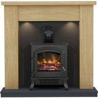 Be Modern 1.8kW Barrowden Inglenoook 42" Electric Fireplace Suite - Natural Oak, Brown